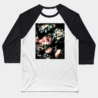 DARK ROSES HYDRANGEAS FLORAL DECO POSTER ART PRINT Baseball T-Shirt